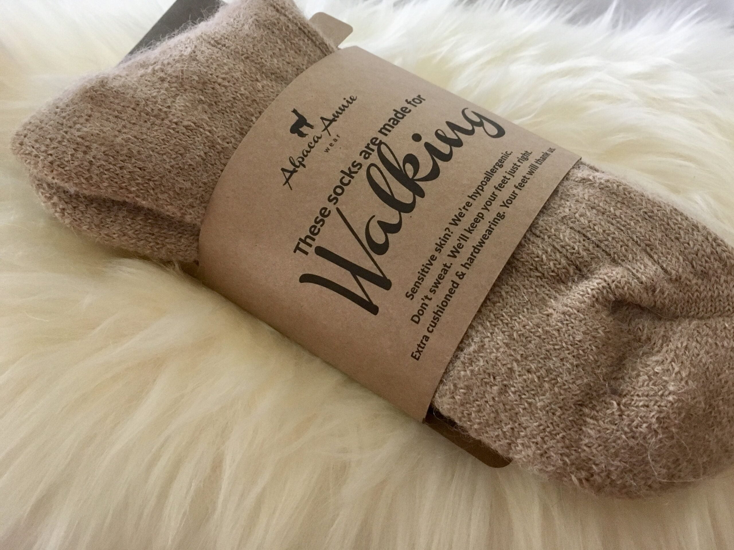 Walking Socks - Alpaca Annie, comfortable with a cushioned sole.